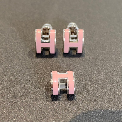 DIANA MINI POP H SILVER EARRINGS PINK