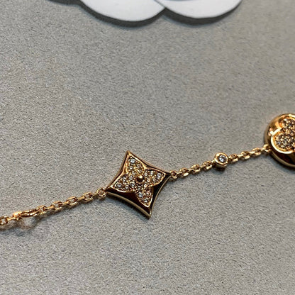 DIANA STAR AND SUN 4 MOTIFS GOLD DIAMONDS BRACELET