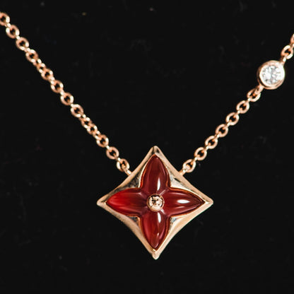 COLLIER DIANA STAR OR ROSE 1 DIAMANT