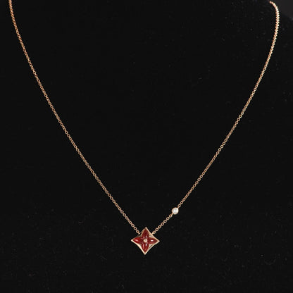 COLLIER DIANA STAR OR ROSE 1 DIAMANT