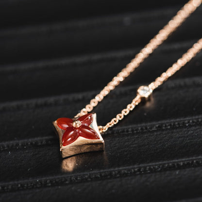 COLLIER DIANA STAR OR ROSE 1 DIAMANT