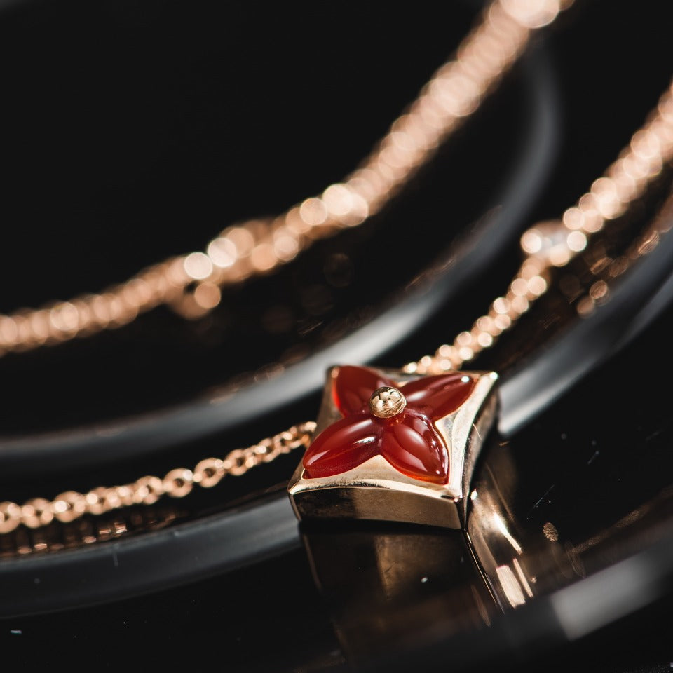 COLLIER DIANA STAR OR ROSE 1 DIAMANT