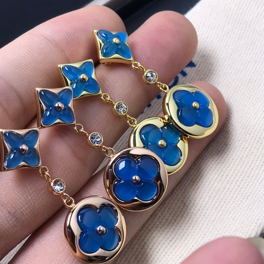 DIANA STAR AND SUN AGATE DIAMOND EARRINGS