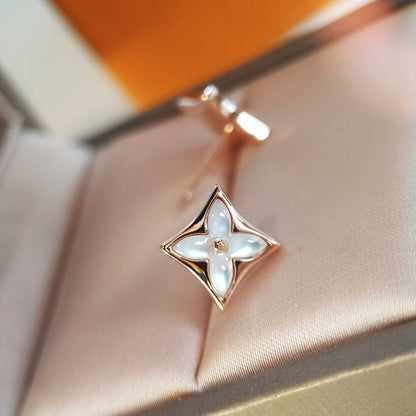 BOUCLES D'OREILLES DIANA STAR MOP EN OR ROSE