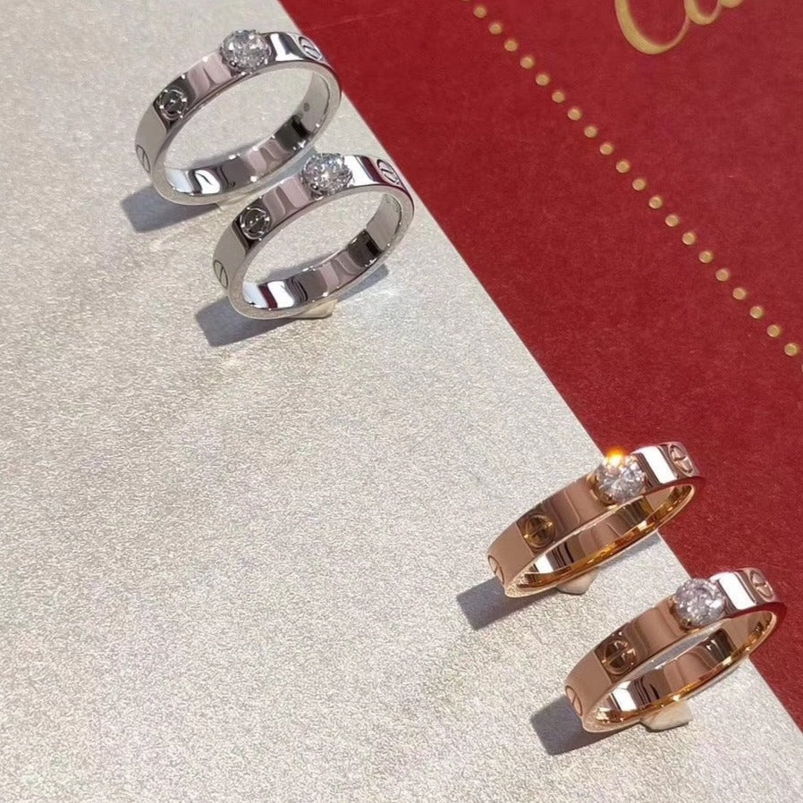 BAGUE DIANA LOVE 3,6 MM 1 GROS DIAMANT
