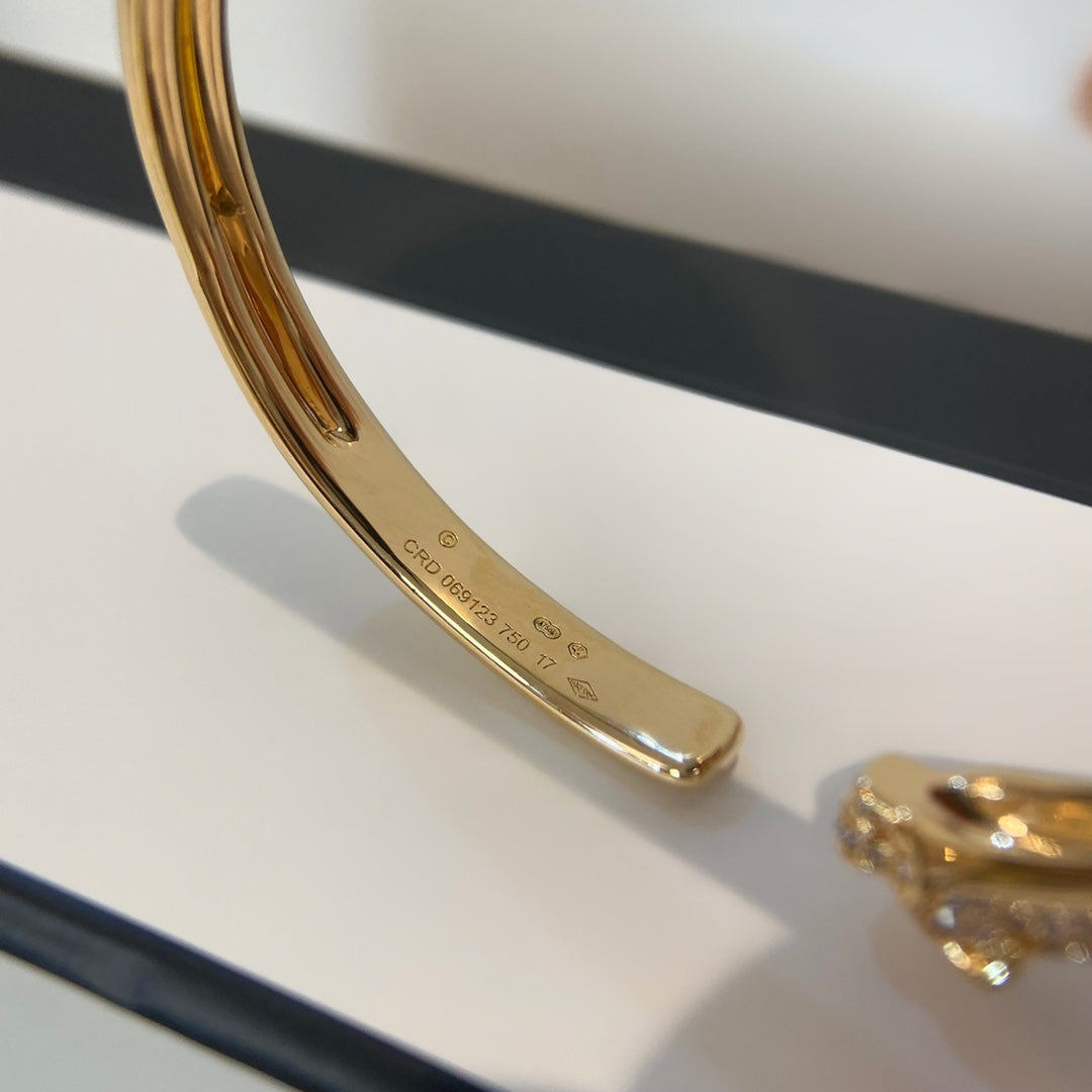 DIANA PANTHERE GOLD DIAMOND OPEN BRACELET