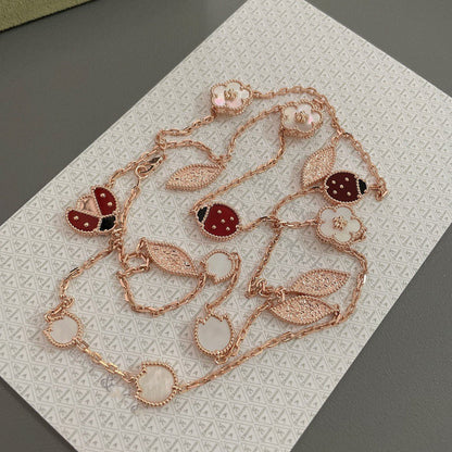 LUCKY SPRING 15 MOTIFS ROSE GOLD NECKLACE