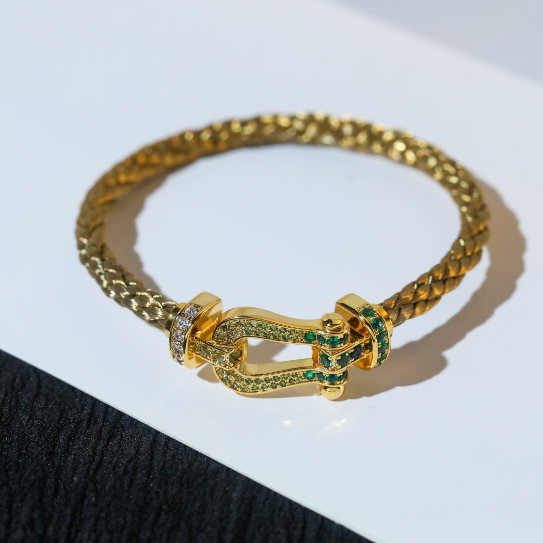 DIANA FORCE 10 GOLD GREEN DIAMOND PAVED