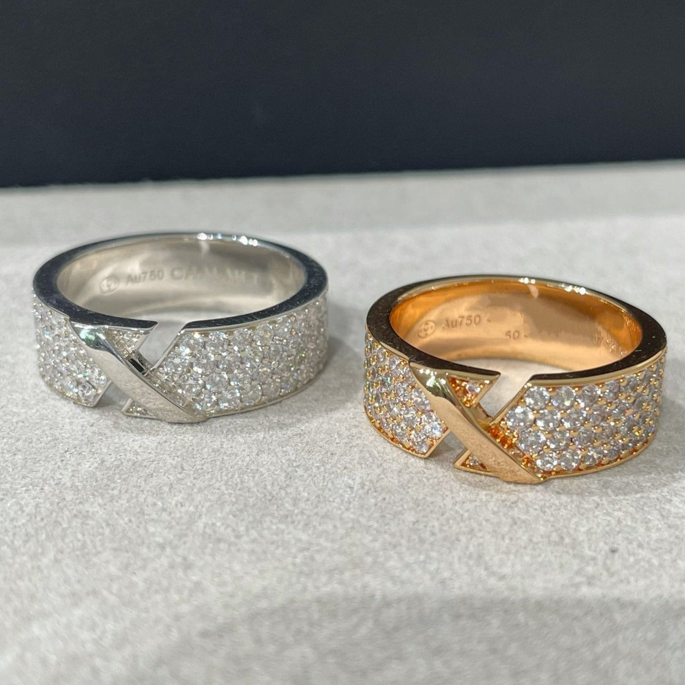 BAGUE DIANA LIENS EVIDENCE EN OR ROSE PAVÉE DE DIAMANTS