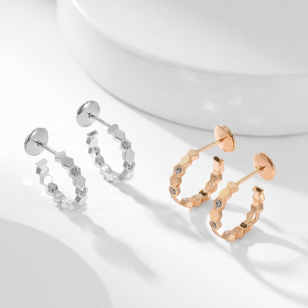 Boucles d'oreilles créoles en diamant Diana Bee Love