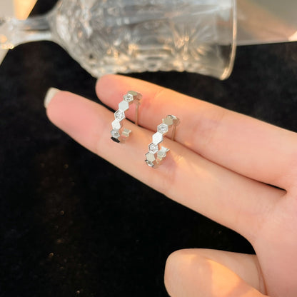 Boucles d'oreilles créoles en diamant Diana Bee Love