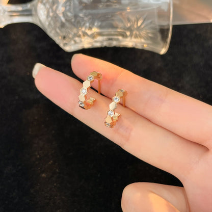 Boucles d'oreilles créoles en diamant Diana Bee Love