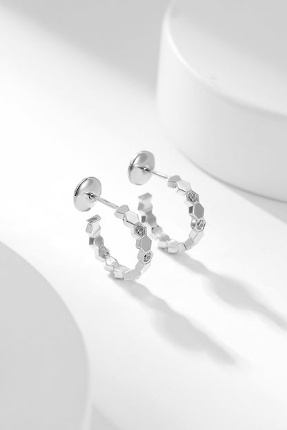 Boucles d'oreilles créoles en diamant Diana Bee Love