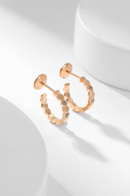 Boucles d'oreilles créoles en diamant Diana Bee Love