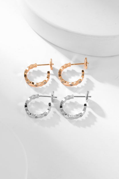 Boucles d'oreilles créoles en diamant Diana Bee Love