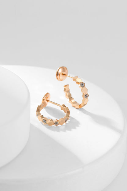 Boucles d'oreilles créoles en diamant Diana Bee Love