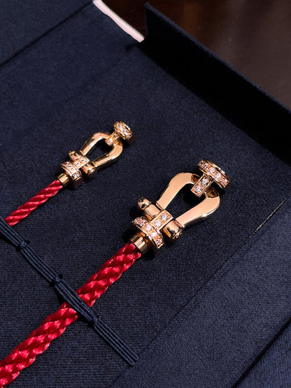 DIANA FORCE 10 HALF DIAMOND PINK GOLD RED CORDERI LARGE AND MEDIUM MODEL