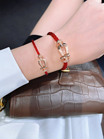 DIANA FORCE 10 HALF DIAMOND PINK GOLD RED CORDERI LARGE AND MEDIUM MODEL