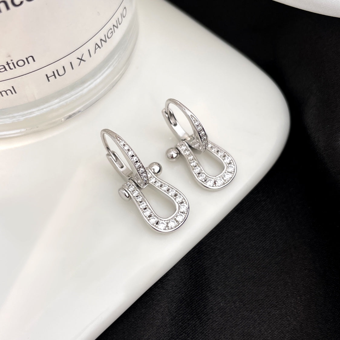 DIANA FORCE 10 FULL DIAMOND DROP EARRINGS MEDIUM MODEL