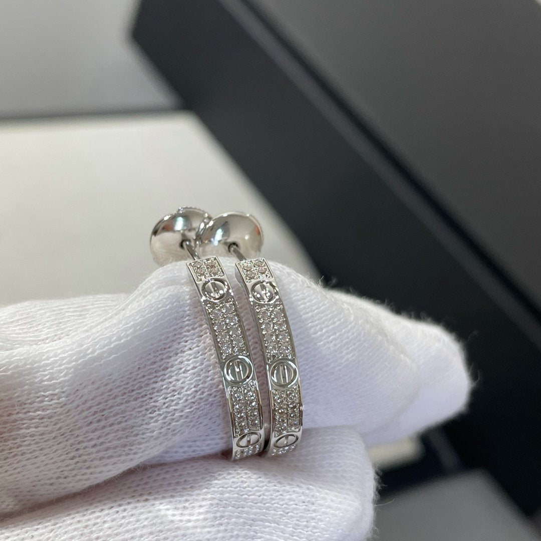 BOUCLES D'OREILLES CRÉOLES DIAMANT ARGENT DIANA LOVE