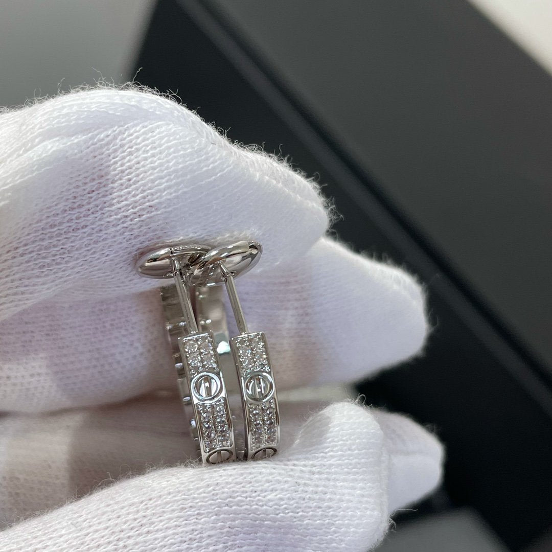 BOUCLES D'OREILLES CRÉOLES DIAMANT ARGENT DIANA LOVE