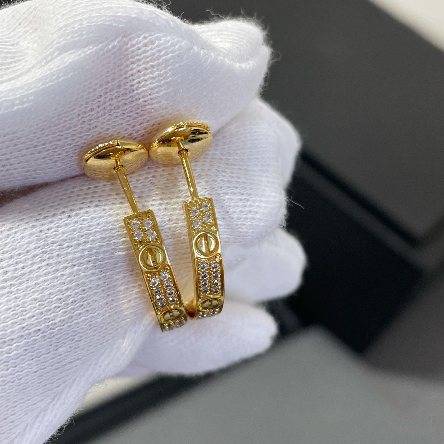 Boucles d'oreilles créoles en or et diamants Diana Love