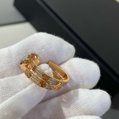 DIANA LOVE DIAMOND PINK GOLD HOOP EARRINGS