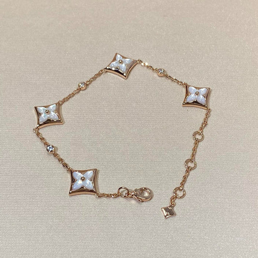 DIANA STAR 4 MOTIF MOP DIAMOND PINK GOLD BRACELET