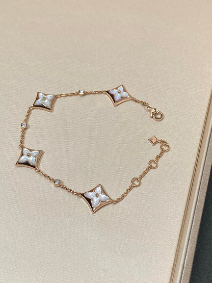DIANA STAR 4 MOTIF MOP DIAMOND PINK GOLD BRACELET
