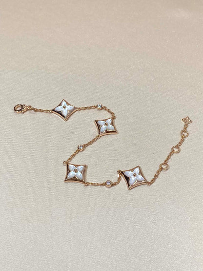 DIANA STAR 4 MOTIF MOP DIAMOND PINK GOLD BRACELET
