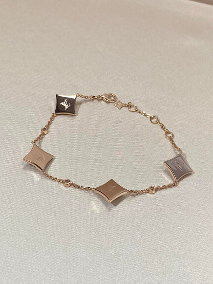 DIANA STAR 4 MOTIF MOP DIAMOND PINK GOLD BRACELET