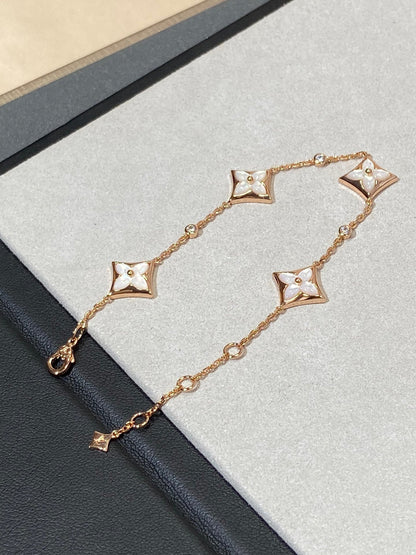 DIANA STAR 4 MOTIF MOP DIAMOND PINK GOLD BRACELET