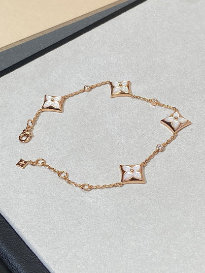DIANA STAR 4 MOTIF MOP DIAMOND PINK GOLD BRACELET