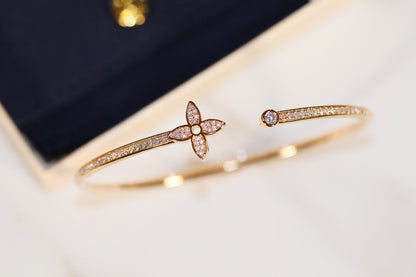 DIANA IDYLLE GOLD OPEN BRACELET DIAMOND PAVED