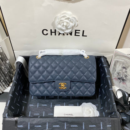 flap bag medium 25 dark blue caviar ghw