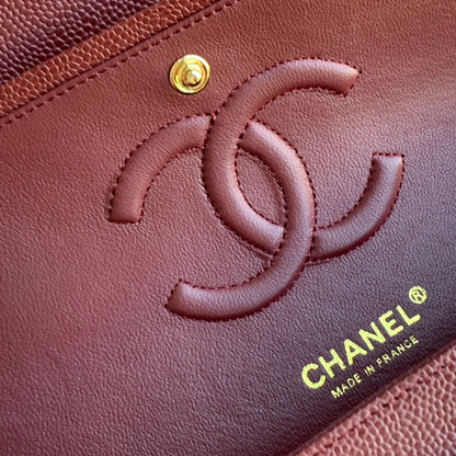 flap bag medium 25 wine caviar ghw