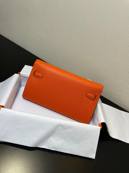 kelly woc 20.5 orange epsom gold hardware