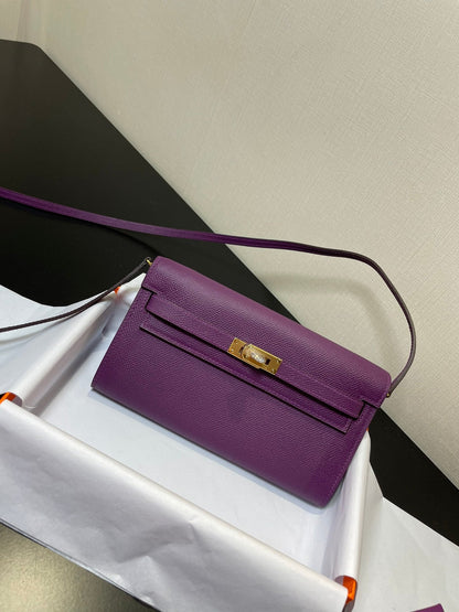 kelly woc 20.5 purple epsom gold hardware