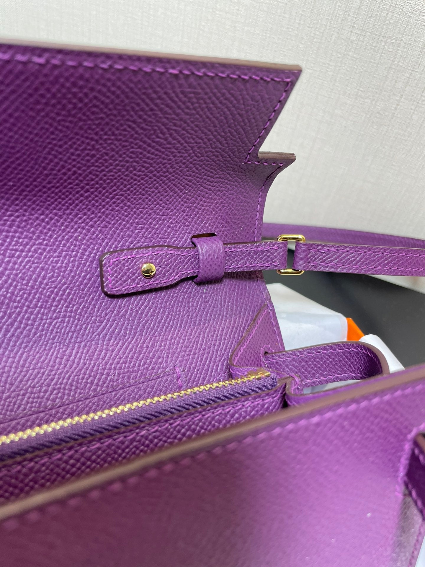 kelly woc 20.5 purple epsom gold hardware