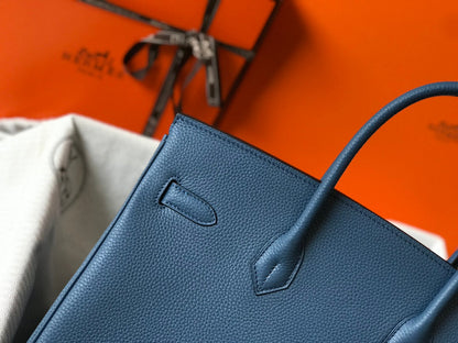 HM BIRKIN 35CM BAG AZURE TOGO GOLD HARDWARE