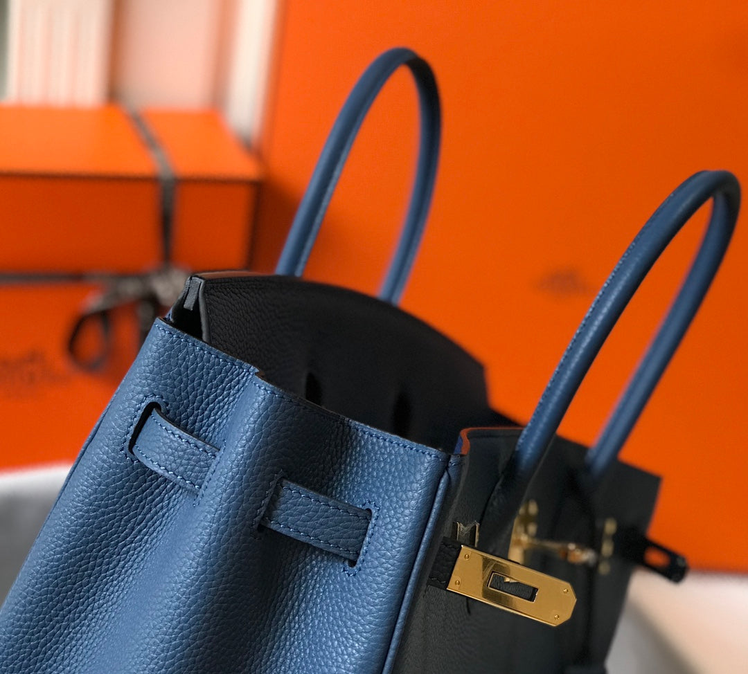 HM BIRKIN 35CM BAG AZURE TOGO GOLD HARDWARE