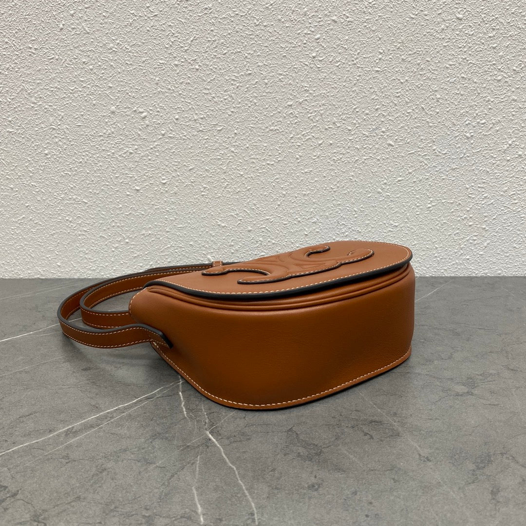 FOLCO CUIR TRIOMPHE 18 IN RED BROWN CALFSKIN