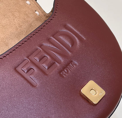 MOONLIGHT 19 IN WINE RED SMOOTH CALFSKIN GOLD HARDWARE