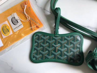 CHIEN GRIS BAG 33 IN GREEN GOYARDINE CANVAS AND CALFSKIN TRIM