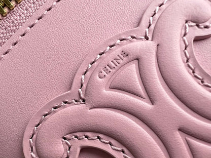 COSMETIC CASE 9 SMOOTH CALFSKIN PINK PASTEL BAG