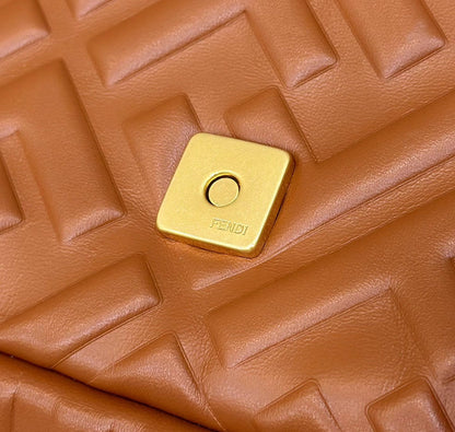 Baguette 27cm Brown Lambskin Gold Hardware