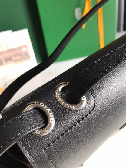 233 BAG 25 IN BLACK CALFKIN AND GOYARDINE CANVAS