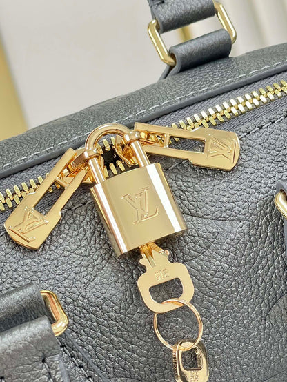 SPEEDY BANDOULI¨¨RE 20 IN GUN METAL MONOGRAM EMPREINTE GOLD HARDWARE