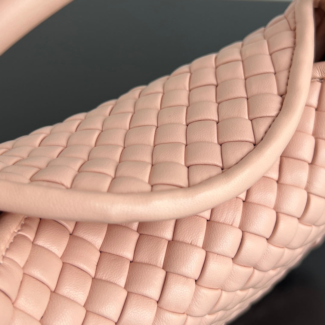 BV Small Cobble Top Handle 23cm Pastel Pink Lambskin