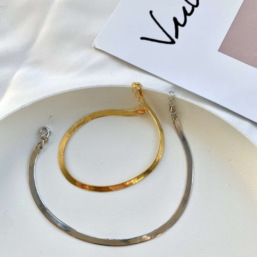 [HOT]Flat Snake Bone Chain Blade Necklace